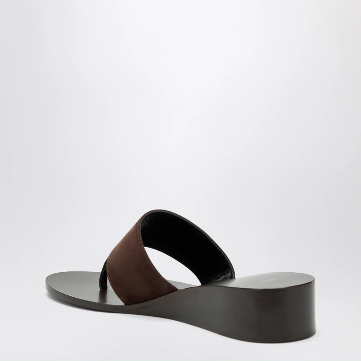Jude - Brown high-heel suede flip-flops Brand Apparel &amp; Accessories > Shoes