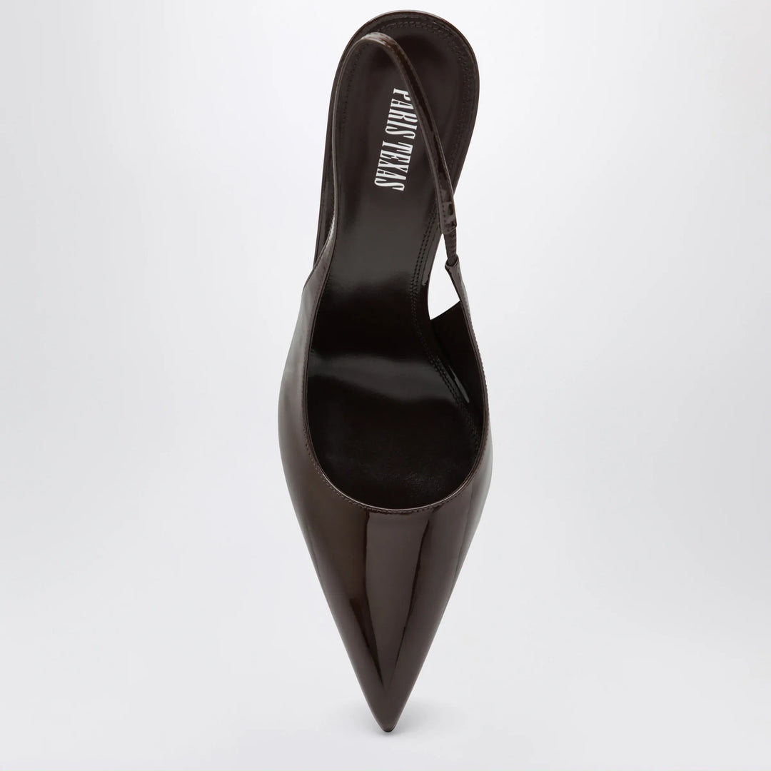 Paris Texas - Lidia slingback pumps in ebony patent leather Brand Apparel &amp; Accessories > Shoes