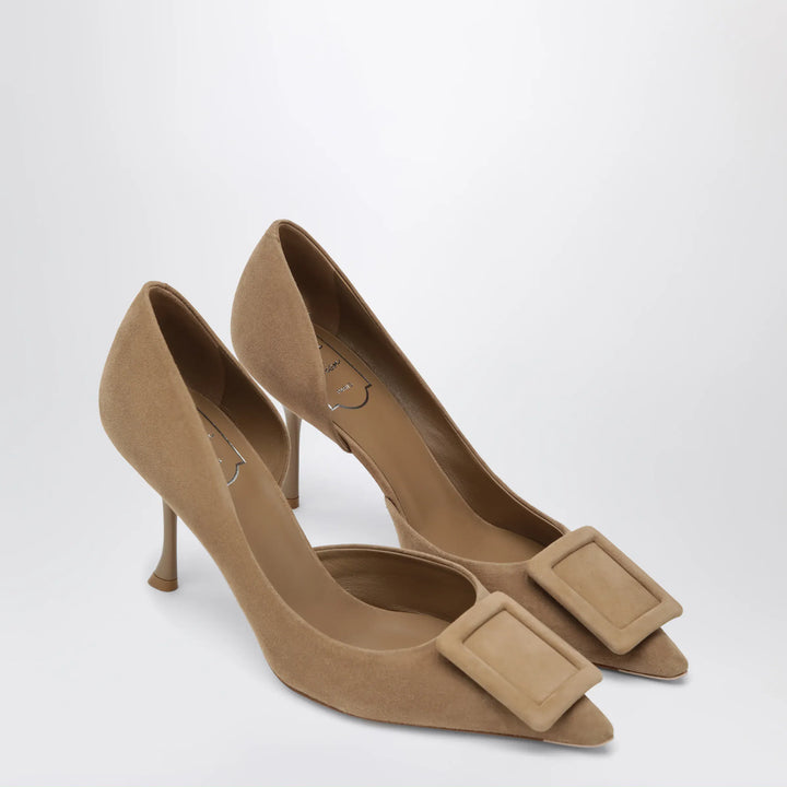 ROGER VIVIER - Viv Ville Dorsay suede pumps in tobacco brown Brand Apparel &amp; Accessories > Shoes