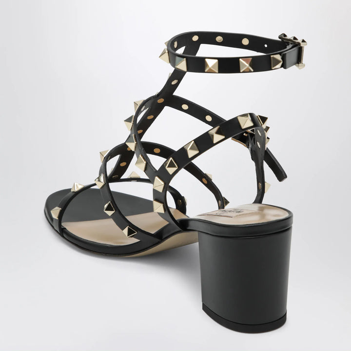 Valentino Garavani - Rockstud calfskin leather sandals with studs in black Brand Apparel &amp; Accessories > Shoes