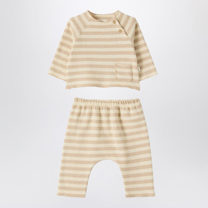 Apparel &amp; Accessories 12/18M Teddy &amp; Minou - Two-piece beige striped knit set Brand