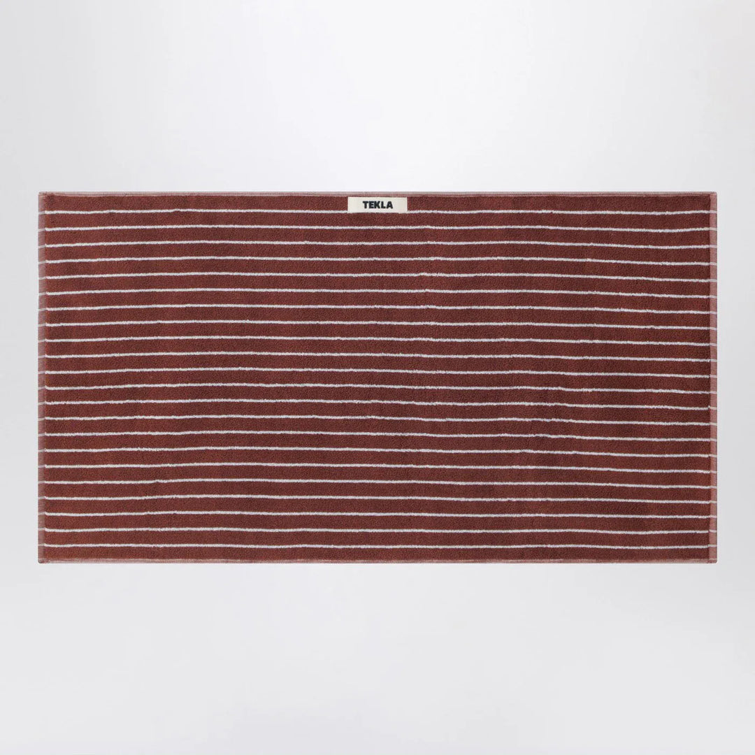 Tekla - Striped reddish-brown bath towel 50x90 cm Brand Apparel &amp; Accessories U