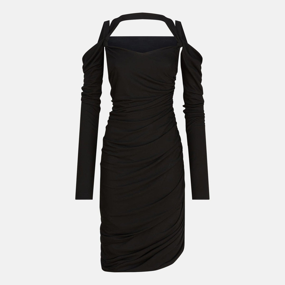 Apparel &amp; Accessories The Attico - Black midi dress in viscose crêpe Brand