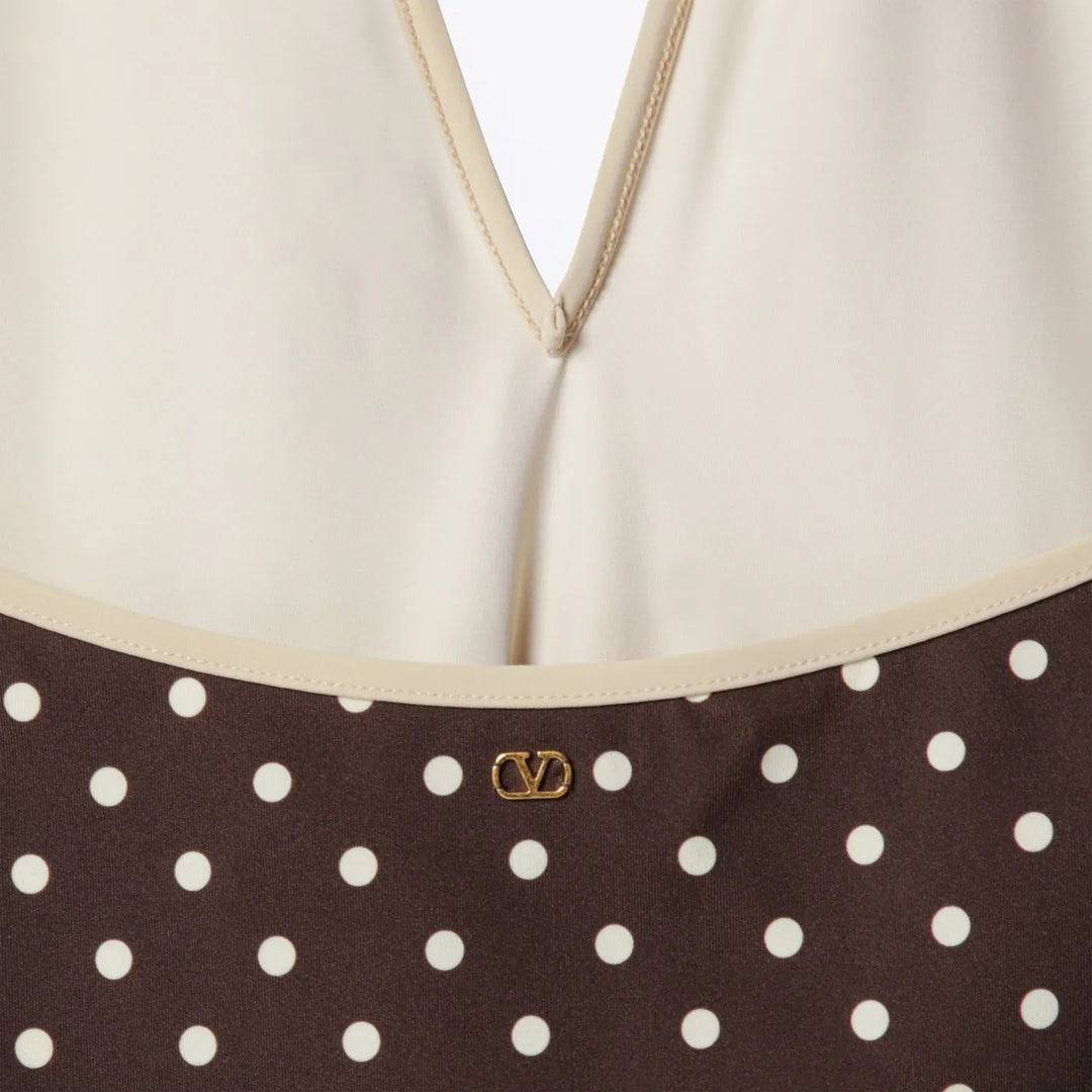 Valentino - Brown swimsuit with Plusdepois motif Brand Apparel &amp; Accessories