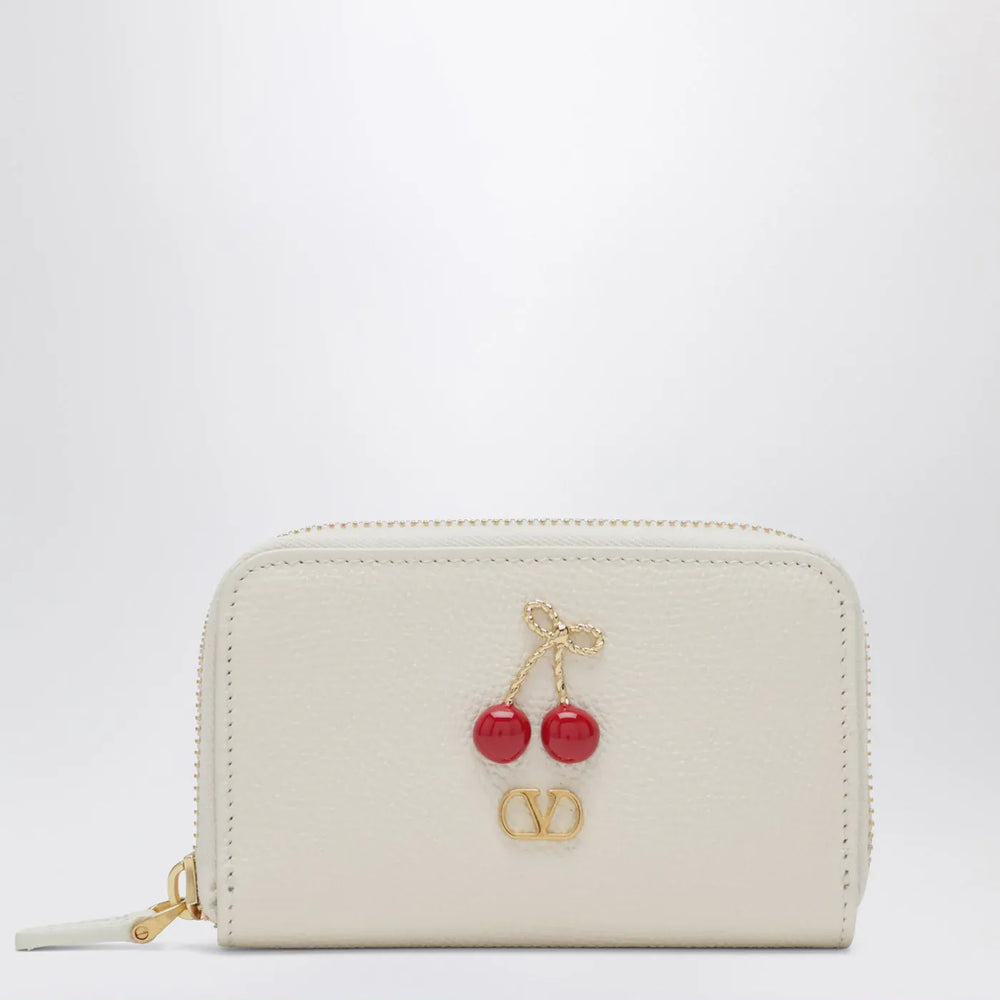Valentino Garavani - Ivory Cherryfic zip-around wallet Brand Apparel & Accessories TU