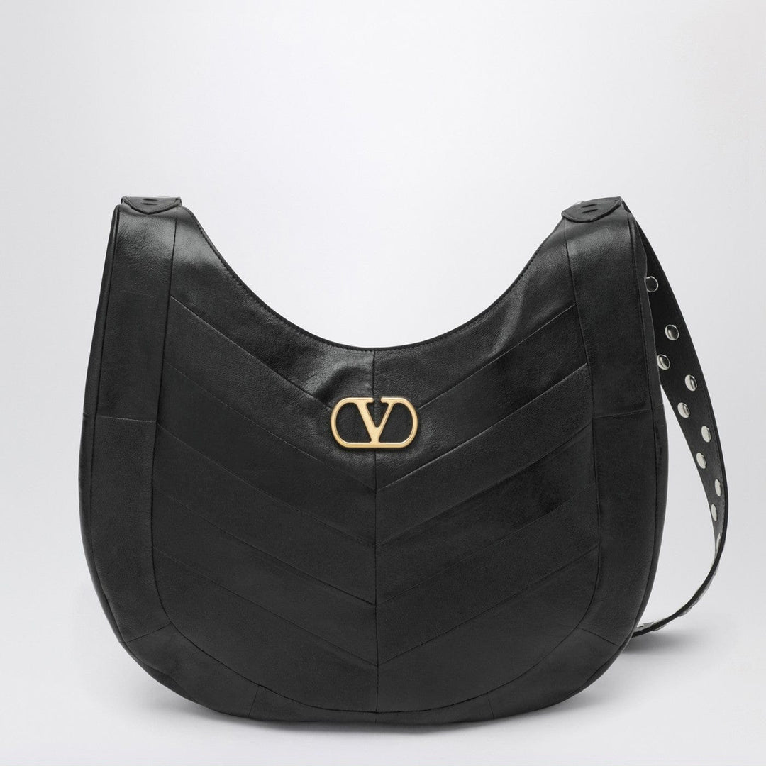 Apparel &amp; Accessories TU Valentino Garavani - Medium Hoboho bag in black chevron-pattern nappa Brand
