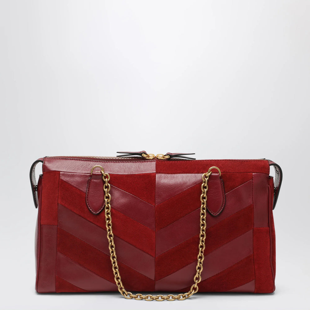 Valentino Garavani - Medium Panthea shoulder bag in suede and nappa leather with Chevron pattern Brand Apparel & Accessories U