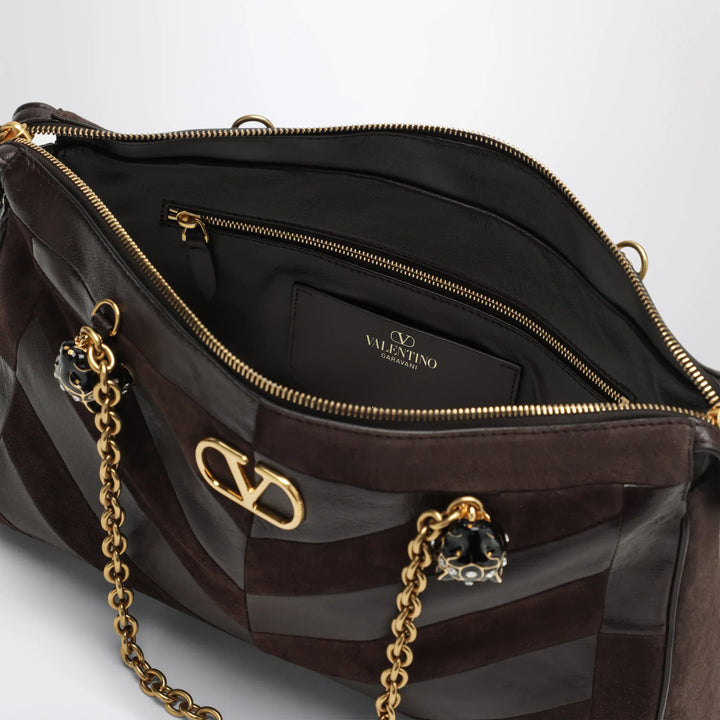 Valentino Garavani - Medium Panthea shoulder bag in suede and nappa leather with Chevron pattern Brand Apparel &amp; Accessories U