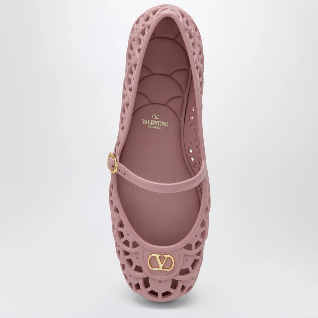 Valentino Garavani - Pink rubber VLogo Signature ballet flats Brand Apparel &amp; Accessories