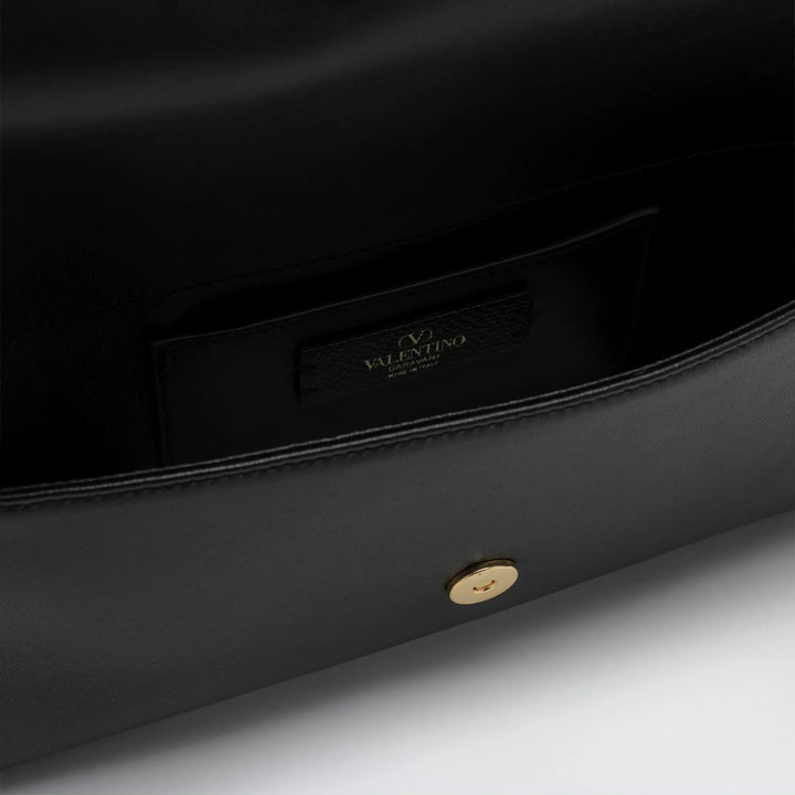 Valentino Garavani - Small black Devain leather shoulder bag Brand Apparel &amp; Accessories U