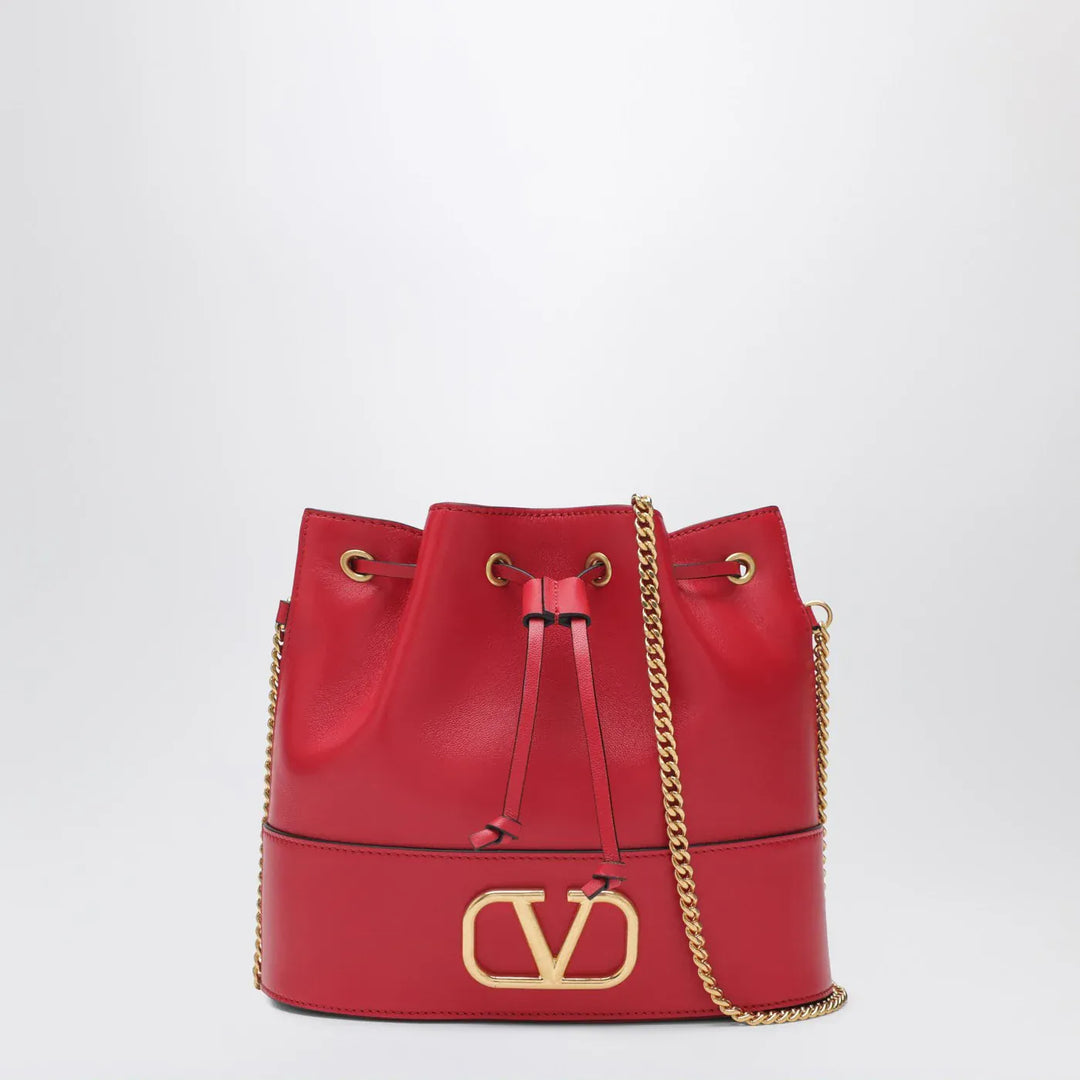 Valentino Garavani - Vlogo red leather bucket bag Brand Apparel &amp; Accessories TU