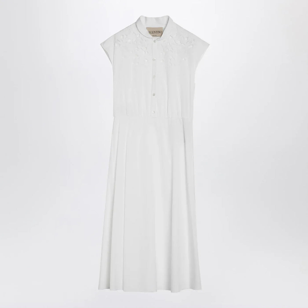 Valentino - White midi dress with Sangallo embroidery Brand Apparel &amp; Accessories 42  IT