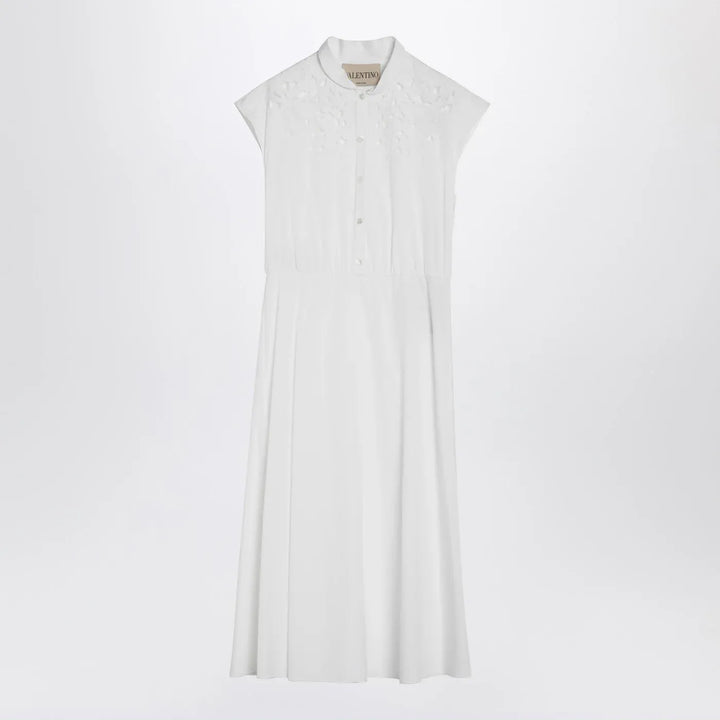 Valentino - White midi dress with Sangallo embroidery Brand Apparel &amp; Accessories 42  IT
