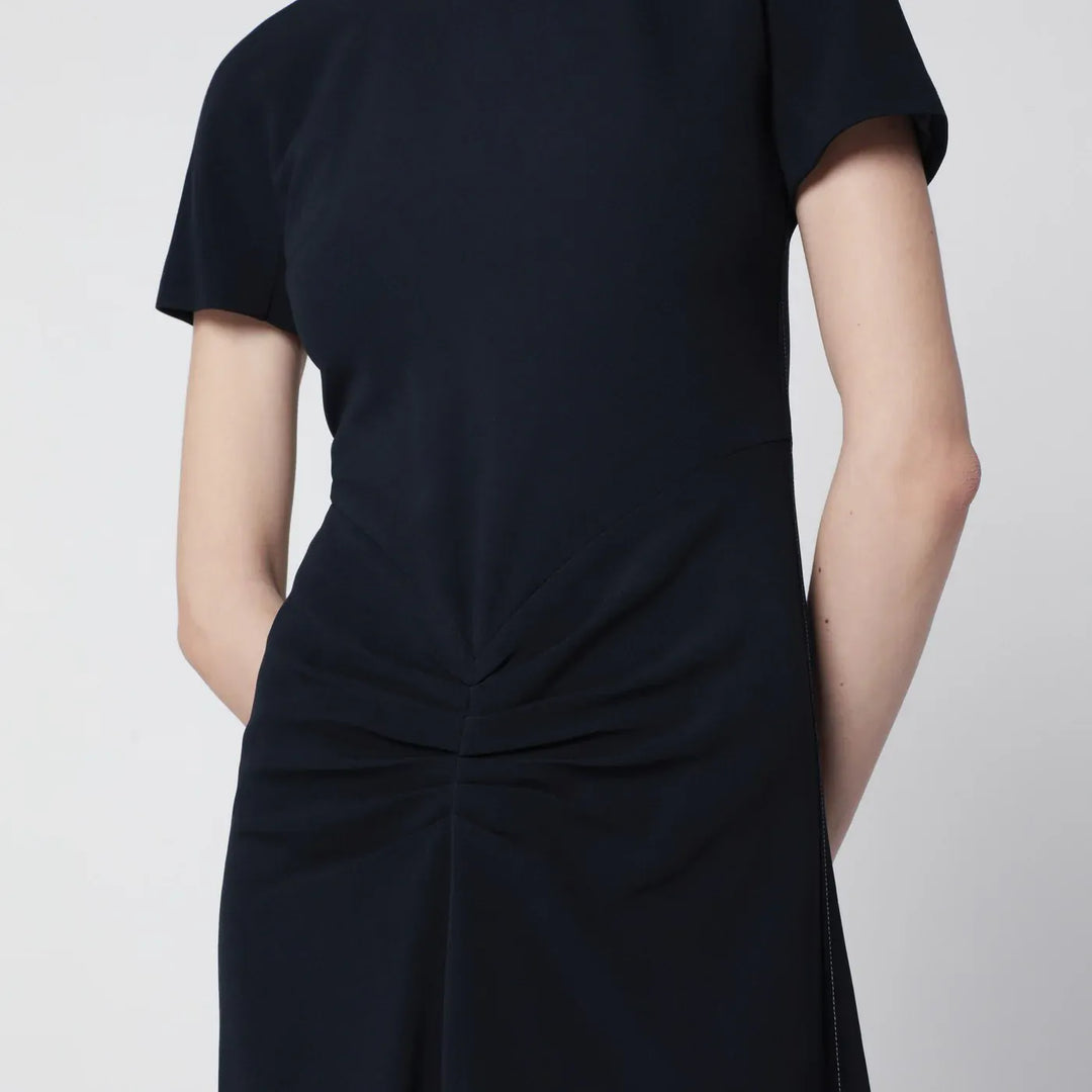 Victoria Beckham - Blaire dress with gathered waist in navy blue Brand Apparel &amp; Accessories