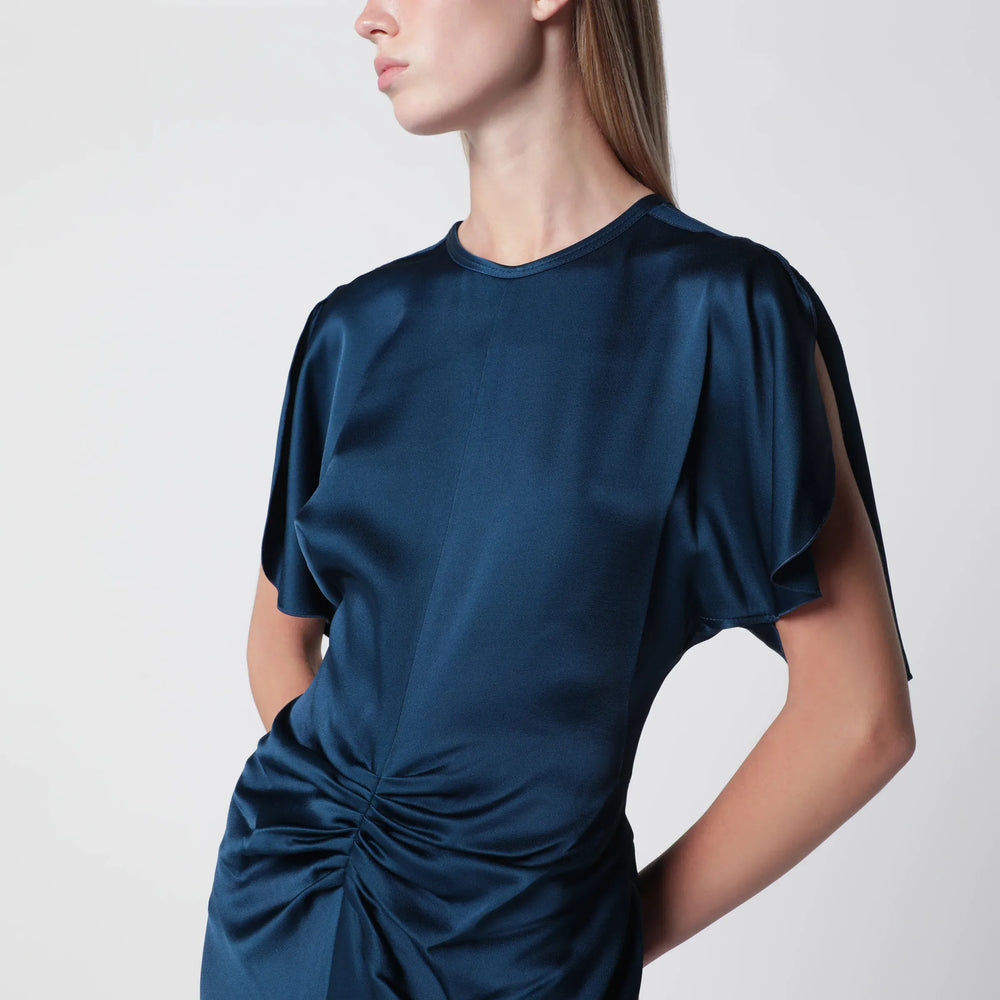 Victoria Beckham - Ocean blue Isabella satin crêpe maxi dress Brand Apparel & Accessories