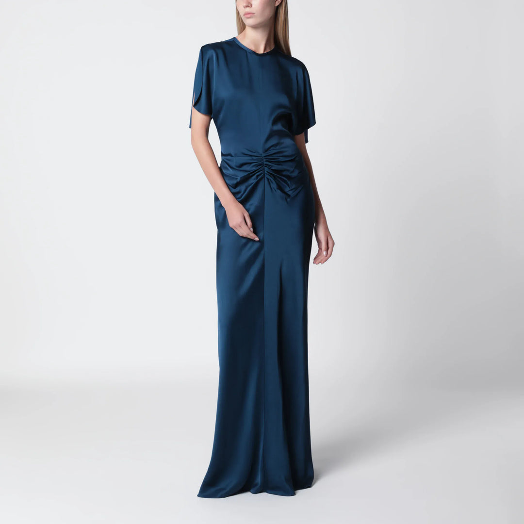 Victoria Beckham - Ocean blue Isabella satin crêpe maxi dress Brand Apparel &amp; Accessories