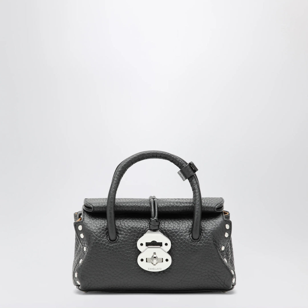 Zanellato - Dotta Baby black grained leather bag Brand Apparel & Accessories TU