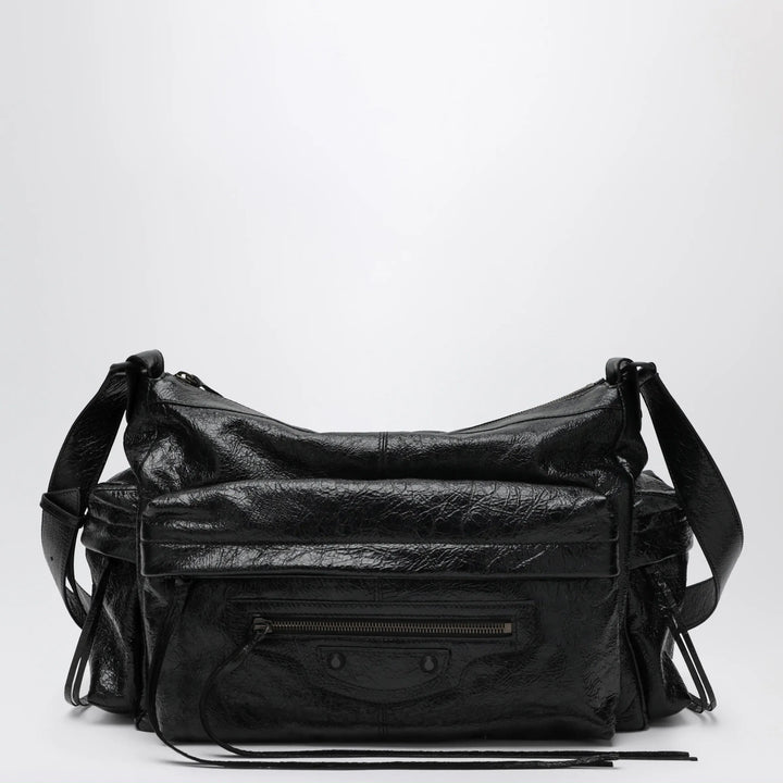 Balenciaga - Le City medium multi-pocket lambskin crossbody bag black Brand U