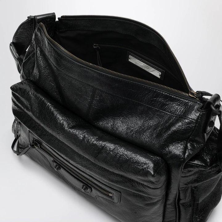 Balenciaga - Le City medium multi-pocket lambskin crossbody bag black Brand U