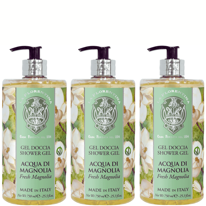 La Florentina Bath Foam &amp; Shower Gel La Florentina Fresh Magnolia Shower Gel 750ml Set of 3pcs Brand