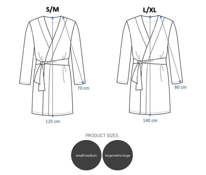 Brogo Luxe Bathrobe Dove - White Piping