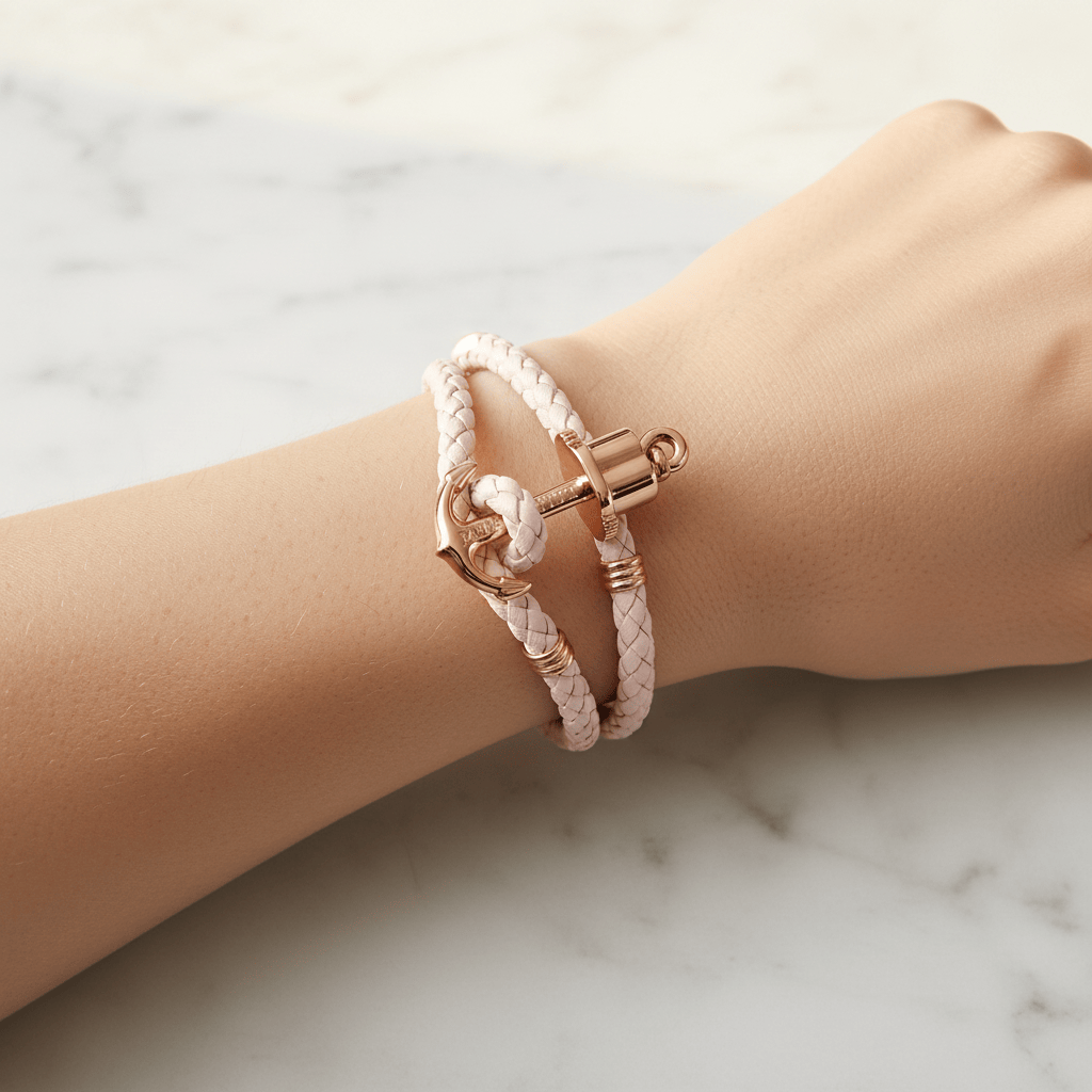 Paul Hewitt Phrep Leather Bracelet Rose Gold Pink Rose XS Brand Bracelet