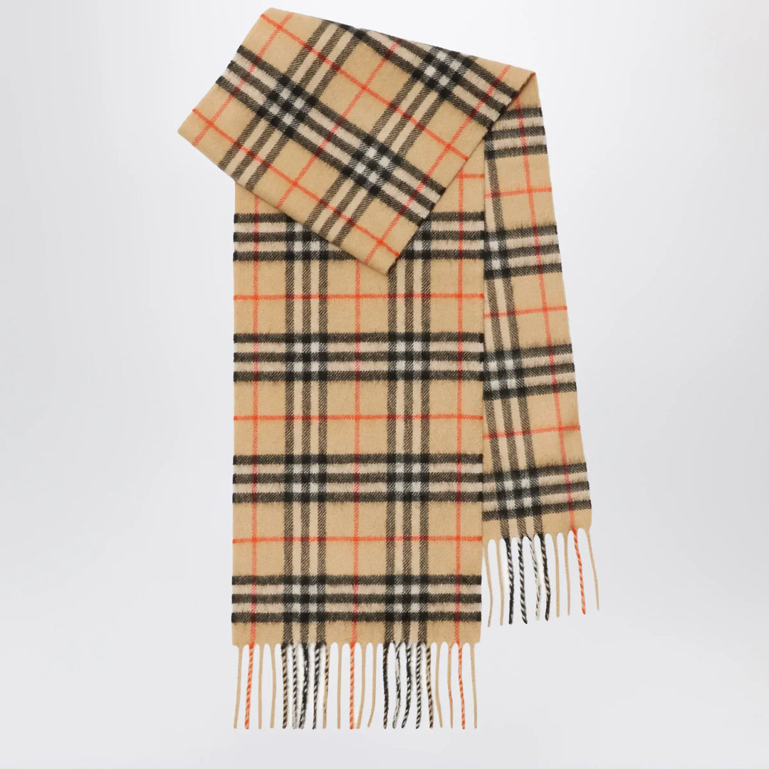 Burberry - Beige cashmere check scarf Brand U