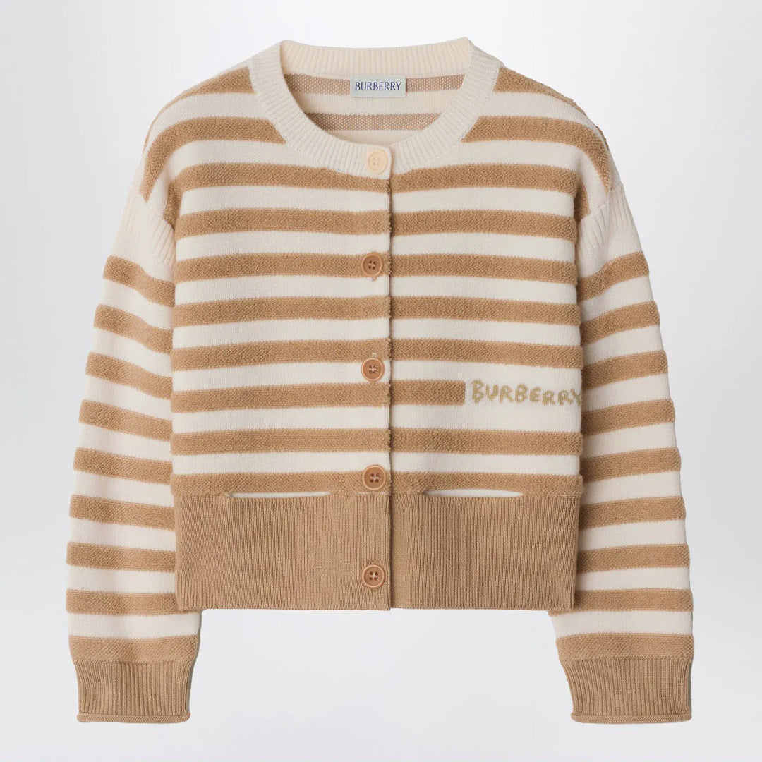 Burberry - Striped cardigan in sand color Brand Cardigan 3