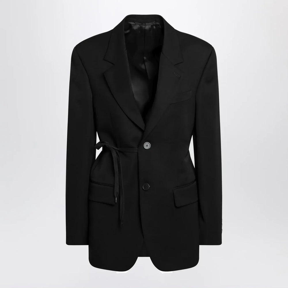 Balenciaga - Black jacket with side tie Brand Coats & Jackets 34  FR