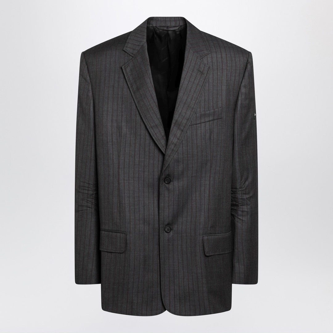 Coats &amp; Jackets Balenciaga - Grey pinstripe wool single-breasted jacket Brand