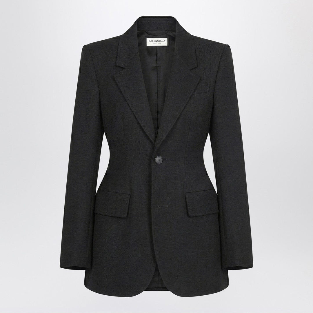 Coats &amp; Jackets 38  FR Balenciaga - Hourglass jacket in black wool twill Brand