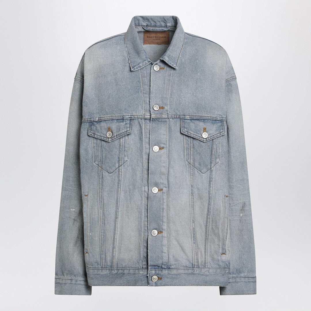 Coats &amp; Jackets Balenciaga - Light blue vintage-effect denim jacket Brand