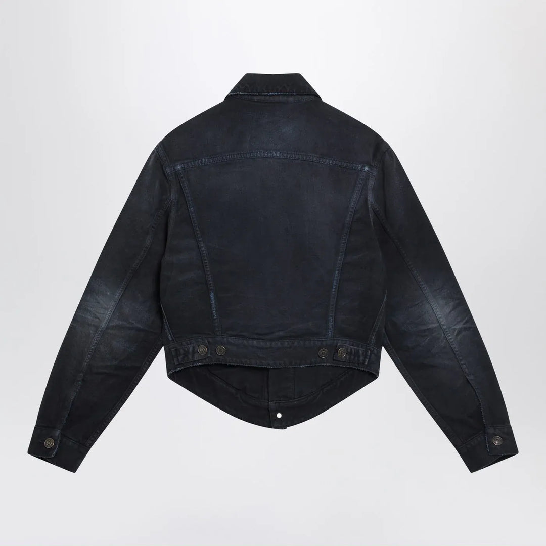 Balenciaga - Navy blue jacket with curved waist Brand Coats &amp; Jackets