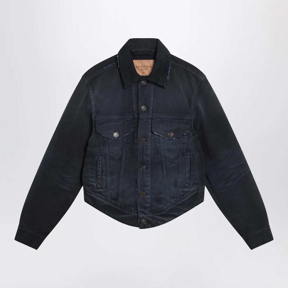 Balenciaga - Navy blue jacket with curved waist Brand Coats & Jackets S