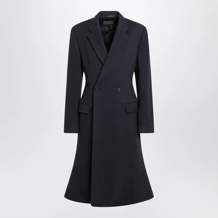 Balenciaga - Navy blue Midi Godet wool coat Brand Coats &amp; Jackets 38  FR