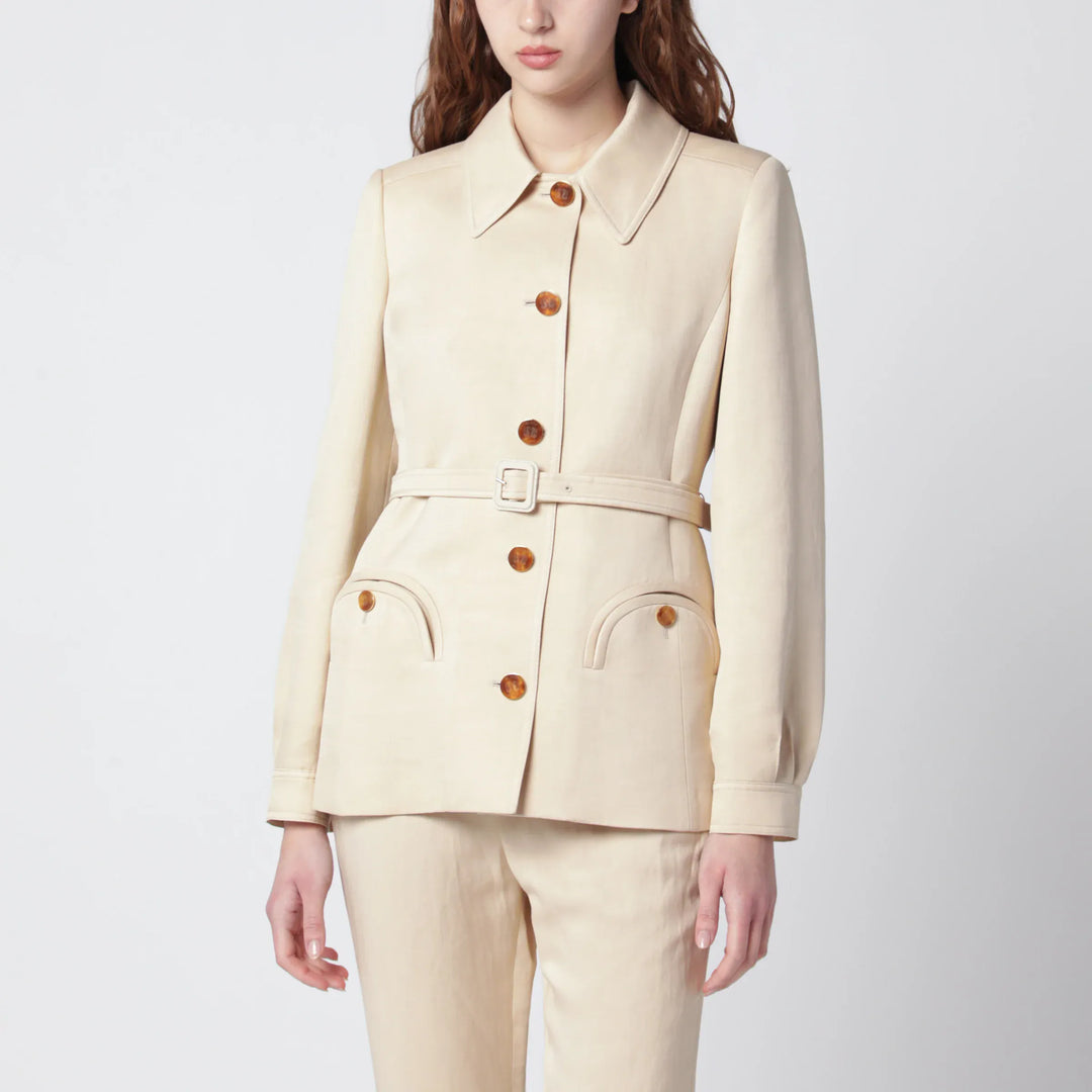 Blazé Milano - Paint jacket with belt in Champagne Brand Coats &amp; Jackets I