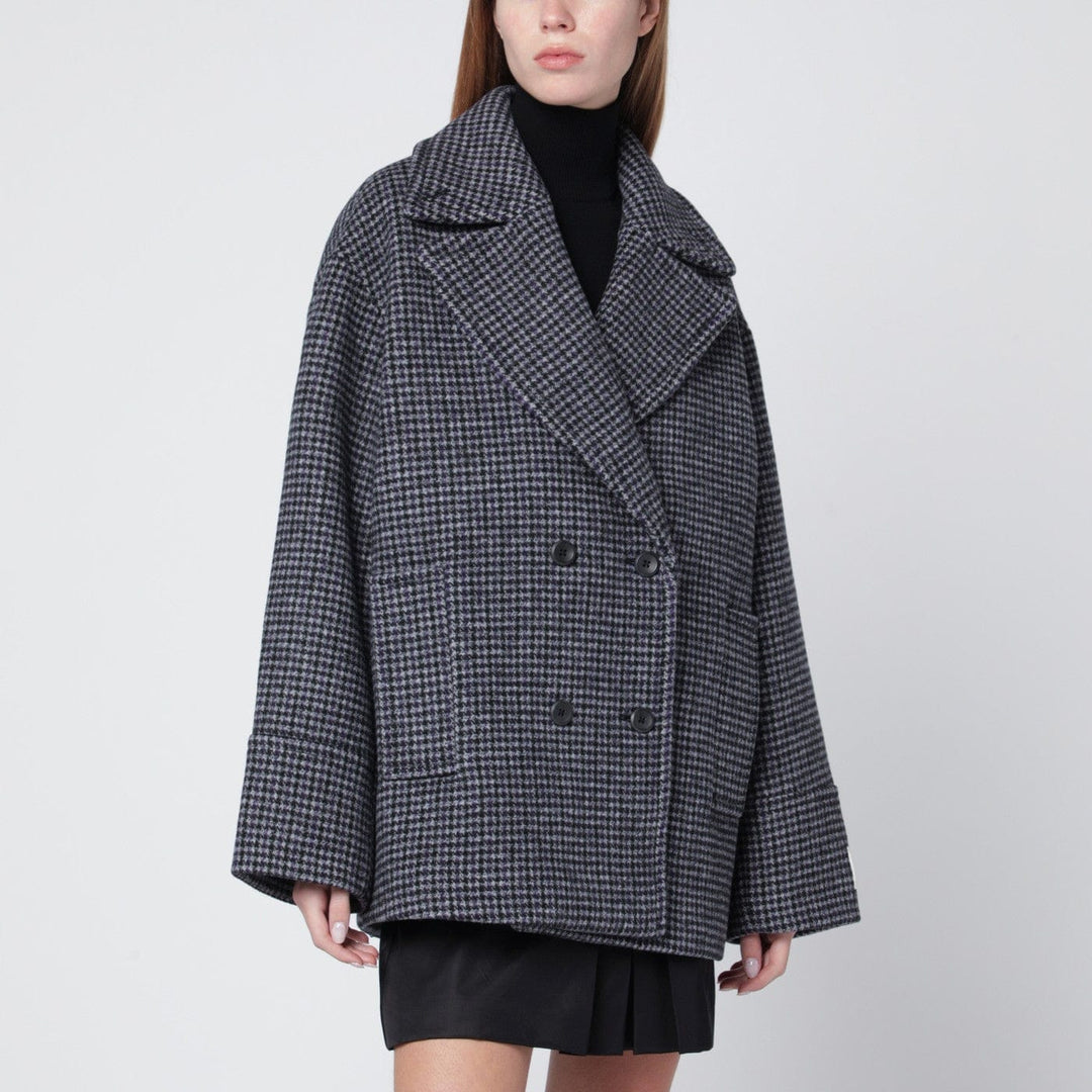 Coats &amp; Jackets M Calvin Klein - Grey double-breasted houndstooth coat Brand