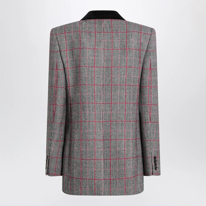 Chloé - Black/white checkered wool double-breasted blazer Brand Coats &amp; Jackets 38  FR