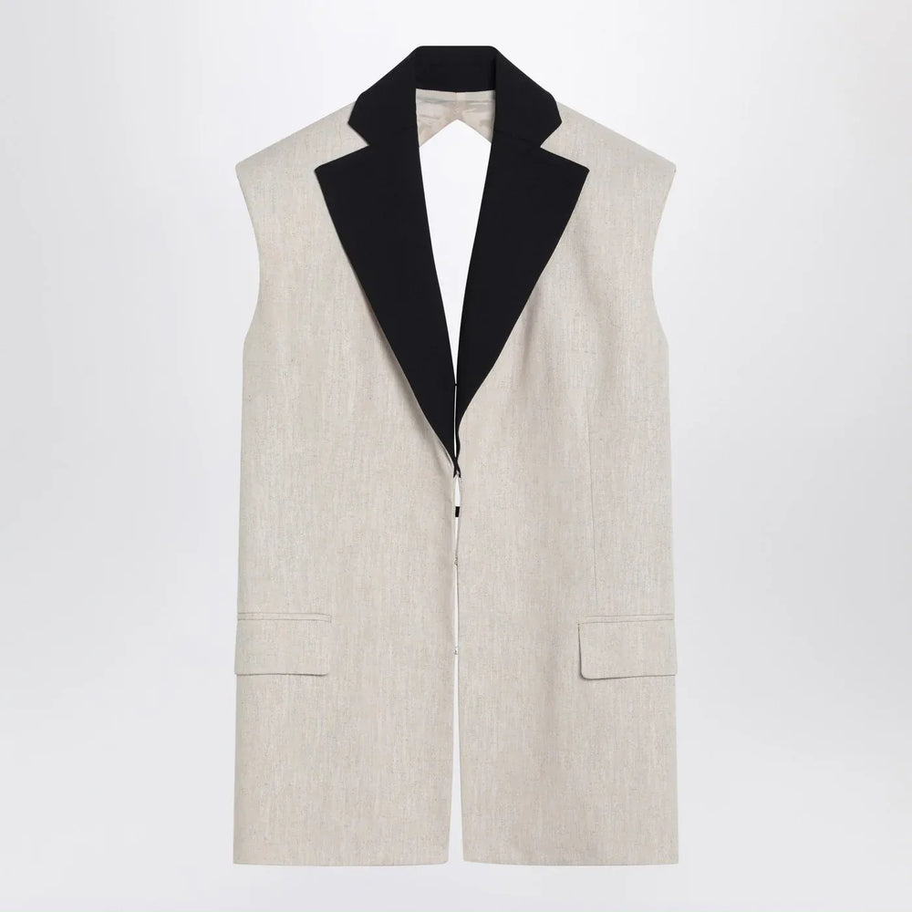 Erika Cavallini - Linen waistcoat with open back Brand Coats & Jackets 42  IT
