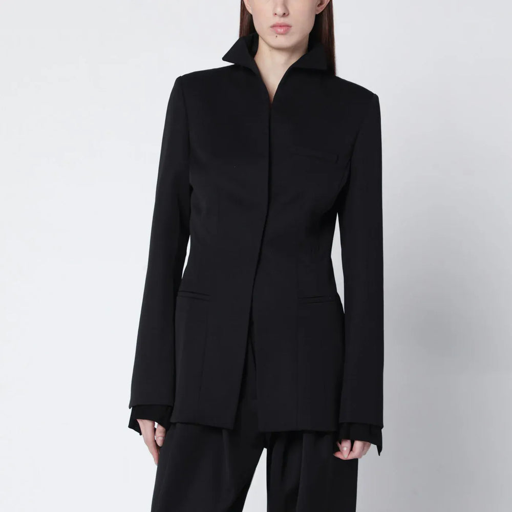 Francesco Murano - Black single-breasted wool blazer Brand Coats & Jackets 42  IT