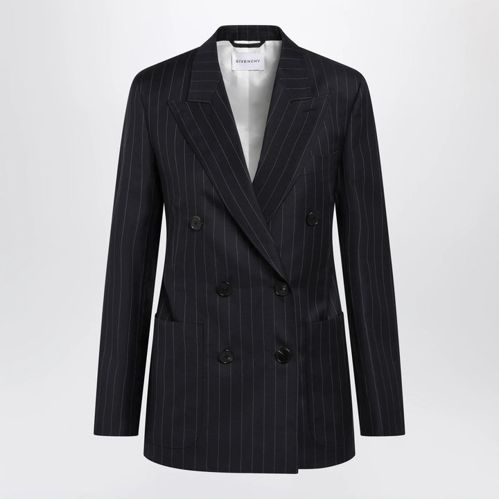 Givenchy - Double-breasted pinstripe wool jacket, dark navy Brand Coats &amp; Jackets 38  FR