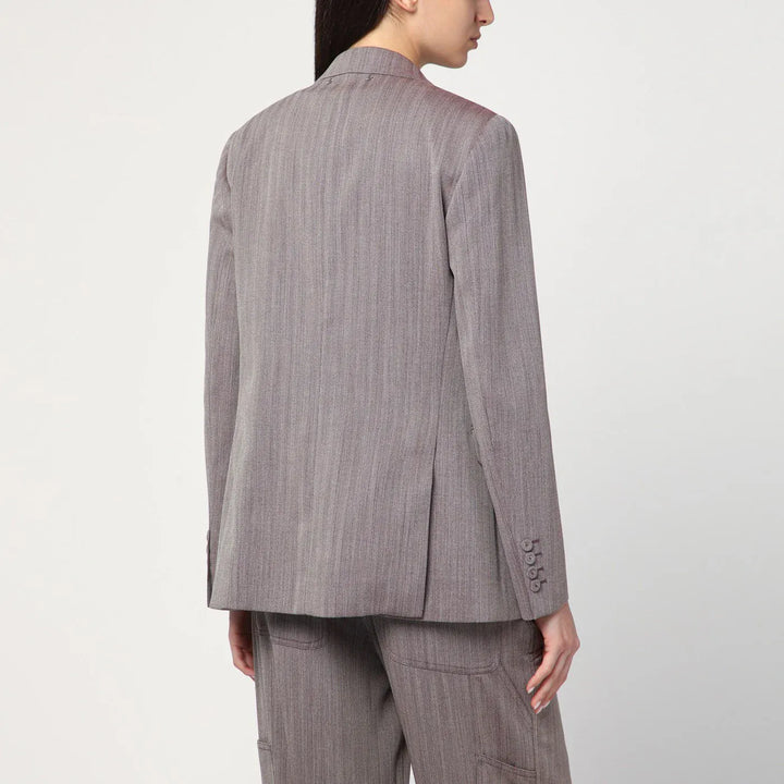 Golden Goose - Light brown double-breasted jacket in chevron wool blend Brand Coats &amp; Jackets 44  IT