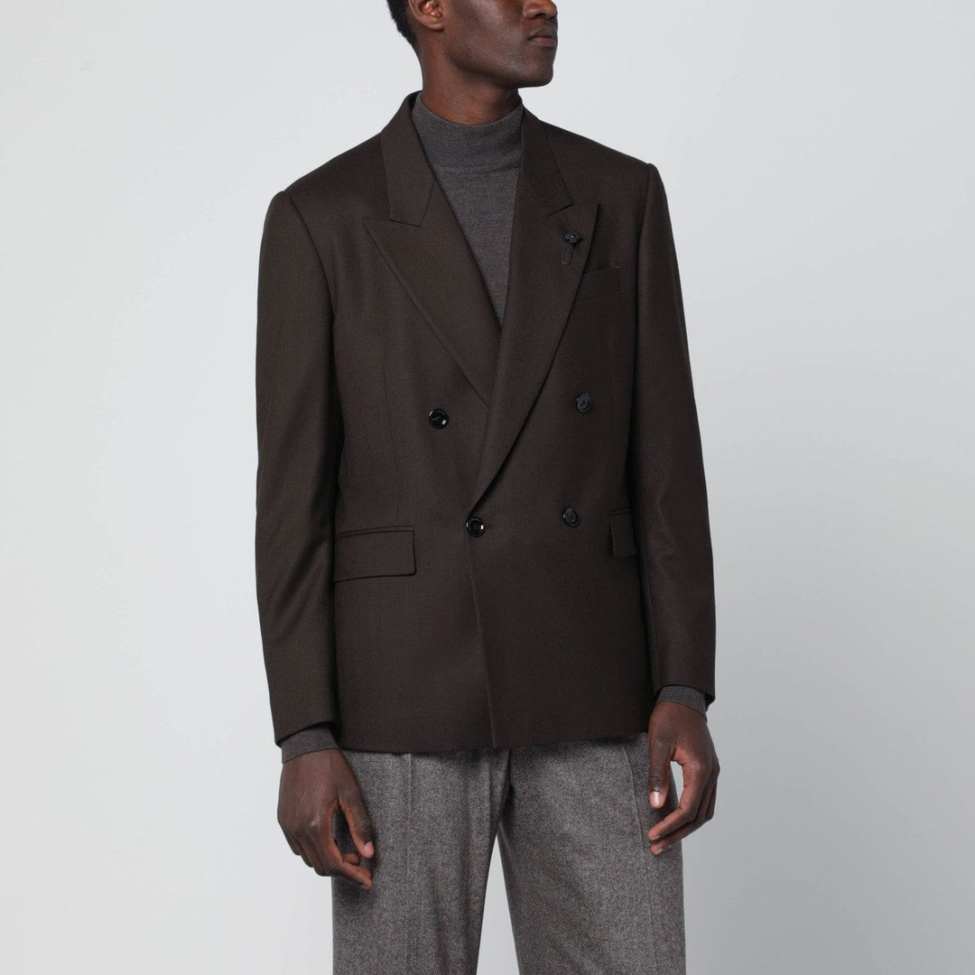 Coats &amp; Jackets 46 IT Lardini - Brown double-breasted wool jacket Brand