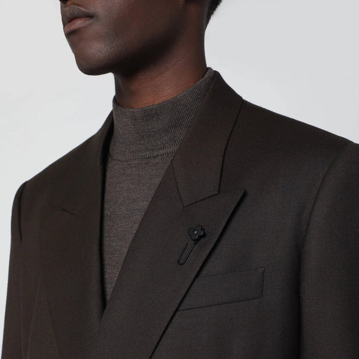 Lardini - Brown double-breasted wool jacket Brand Coats &amp; Jackets 46 IT