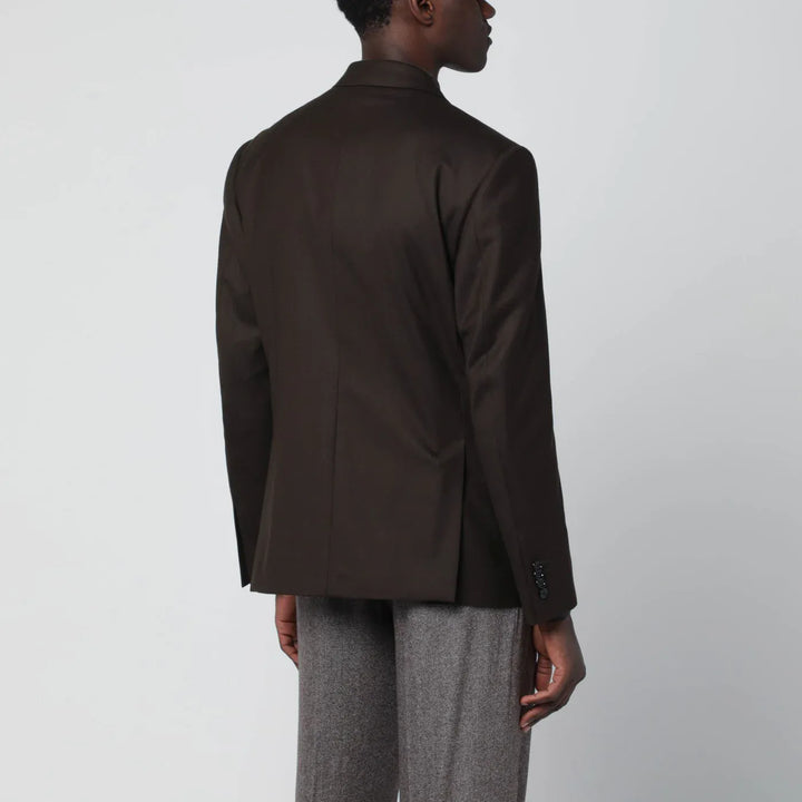 Lardini - Brown double-breasted wool jacket Brand Coats &amp; Jackets 46 IT