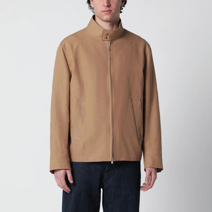 Lardini - Camel linen-blend jacket Brand Coats &amp; Jackets S