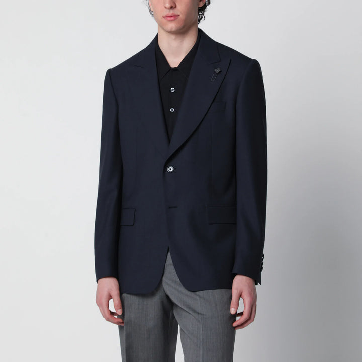 Lardini - Single-Breasted Blue Wool Jacket Brand Coats &amp; Jackets 48 IT