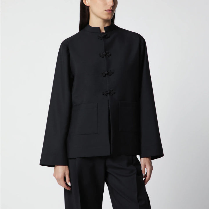 Róhe - Black Wool Jacket with Pankou Closure Brand Coats &amp; Jackets 38  FR