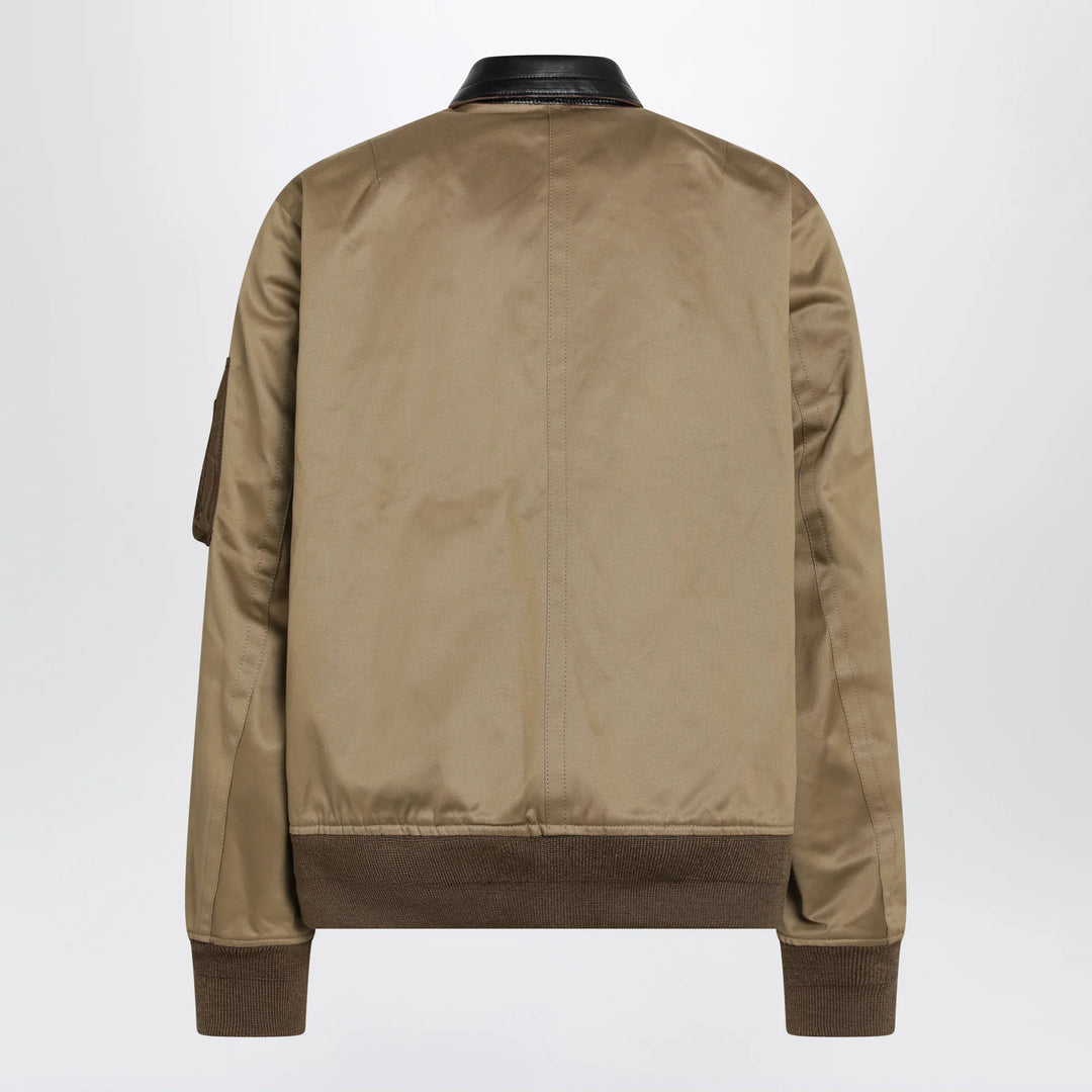 Sacai - Beige cotton and nylon bomber jacket Brand Coats &amp; Jackets