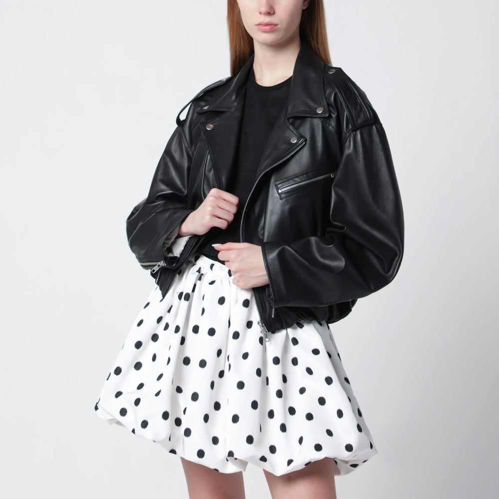 Sword 6644 - Black balloon leather bomber jacket Brand Coats & Jackets 46  IT
